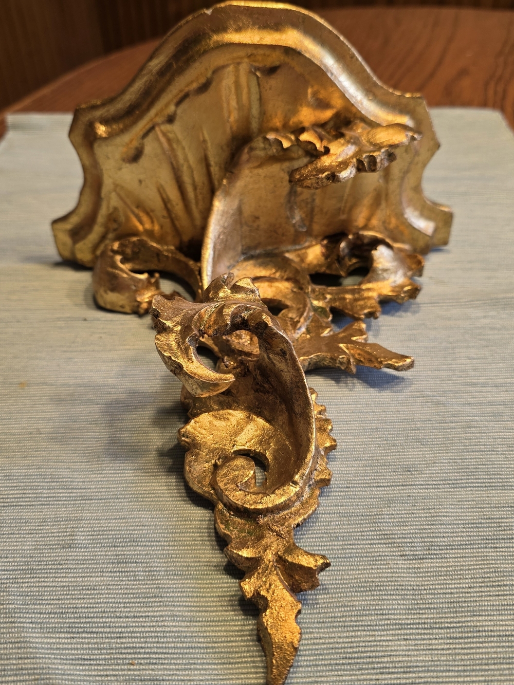 VTG Italian Giltwood MCM Wall Shelf Bracket